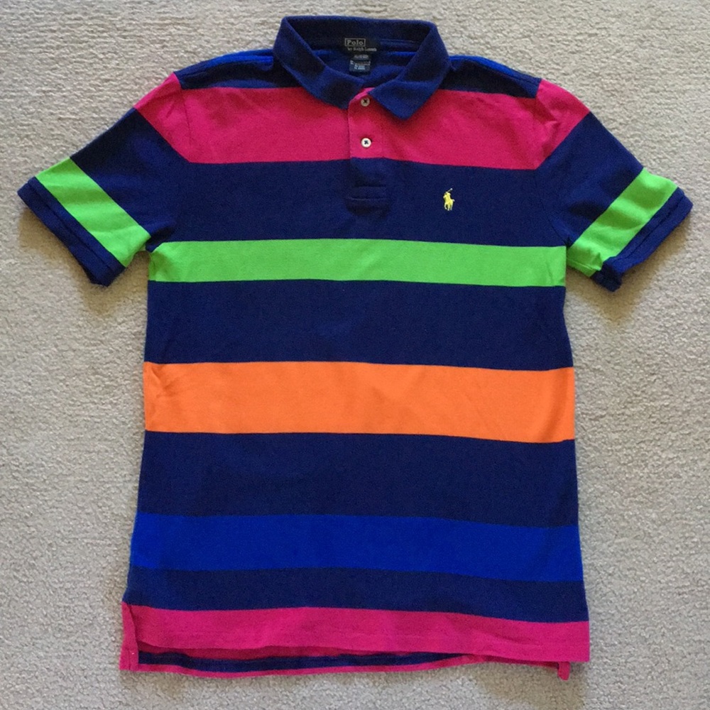 multicolored polo